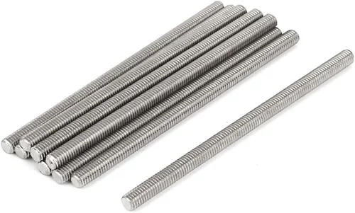 Vista 15 de uxcell M3 x 2.362 in 0.020 in Pitch 304 Varillas totalmente roscadas de acero inoxidable barra 10 piezas
