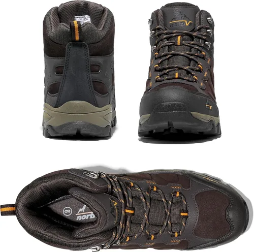 Vista 4 de NORTIV 8 Botas de senderismo impermeables para hombre, zapatos de montañismo para mochileros