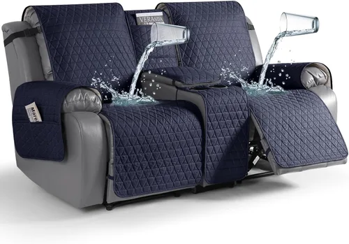 Vista 17 de TAOCOCO - Funda reclinable para sofá de 2 plazas con consola 100% impermeable, funda reclinable lavable antideslizante para 2 asientos, protector