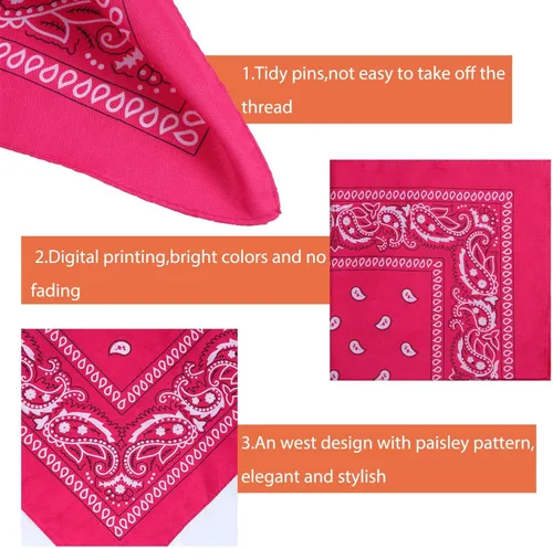 Vista 2 de URATOT Pañuelos novedosos con estampado de cachemira, pañuelos de vaquero, varios