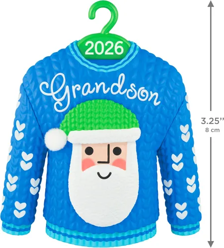 Vista 4 de Hallmark Keepsake Christmas Ornament (Grandson Santa Sweater 2026)