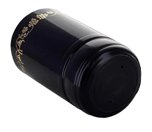 Vista 5 de Negro con uvas doradas PVC Shrink Capsules-500 Count