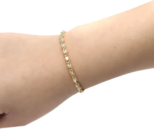 Vista 2 de Floreo - Pulsera y tobillera de cuerda turca de oro amarillo de 10 quilates, 0.118in