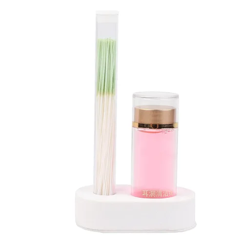 Vista 10 de Solución de limpieza de oídos perforada de 0.3 fl oz, limpiador de oídos, línea de limpieza de agujeros de oído, juego de hilo dental para cuidado
