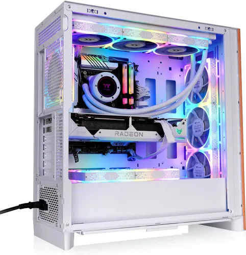 Vista 4 de Thermaltake S370 WS; Chasis de torre media; moldura frontal de madera; ventiladores de 0.157 x 4.724 in incluidos; espacio libre de GPU de 16.142