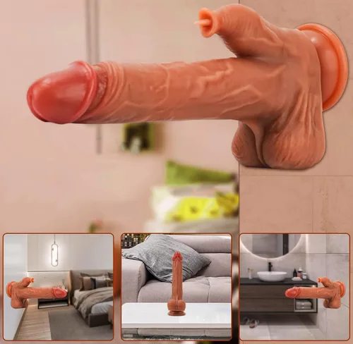 Vista 4 de Realistic 5-in-1 Thrusting Dildo Vibrator with Remote Control Q67124