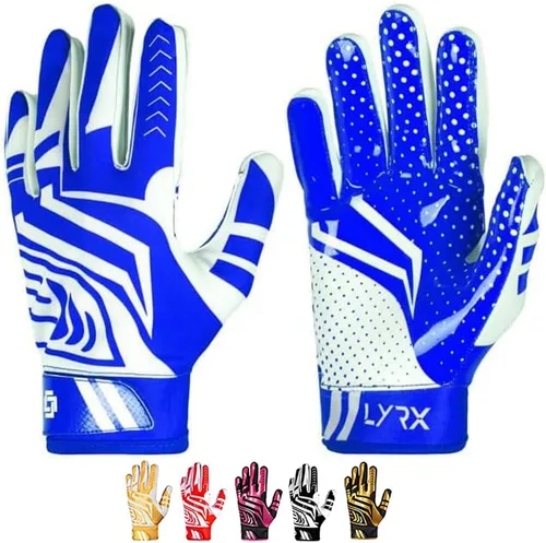 Vista 11 de LYRX Football Gloves for Youth & Adults, Super Sticky Receiver Gloves with Silicone Grip Palm, Lightweight Breathable Football Gloves for Kids Negro