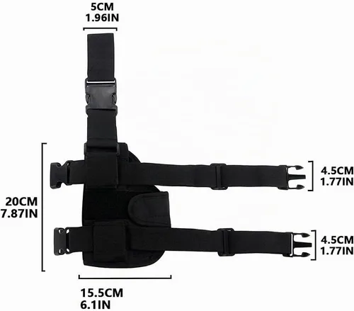 Vista 7 de EKIND Funda táctica para pierna caída, ajustable para diestros y muslos compatible con Nerf Elite Series Blaster (negro)
