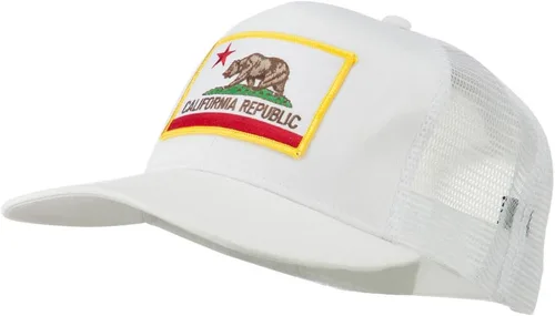 Vista 27 de e4Hats.com Gorra de malla de sarga parcheada con bandera del estado de California