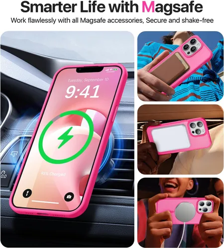 Vista 2 de Funda magnética para iPhone 12/iPhone 12 Pro, compatible con MagSafe, protección contra caídas de grado militar, a prueba de golpes, translúcida