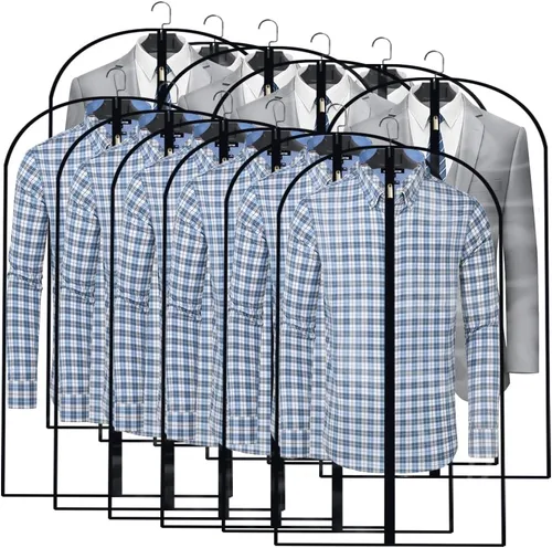 Vista 14 de Bolsas transparentes para colgar ropa de viaje (juego de 6) bolsas de traje para almacenamiento de ropa, bolsas de almacenamiento de ropa, funda