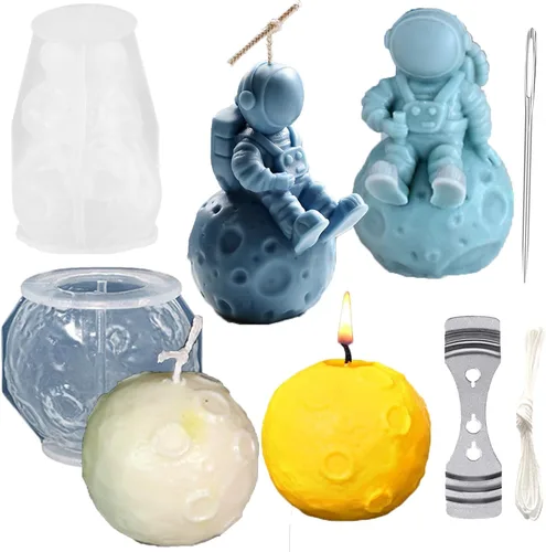 Vista 8 de Moldes de silicona para velas de loto y mini Buda con aguja de gancho para molde, etc. para decoración del hogar, velas perfumadas, fabricación de 2