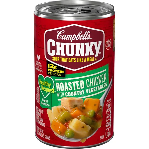 Vista 10 de Campbell’s Chunky Sopa, Healthy Request Pollo y Salchicha Gumbo, lata de 18.8 Oz