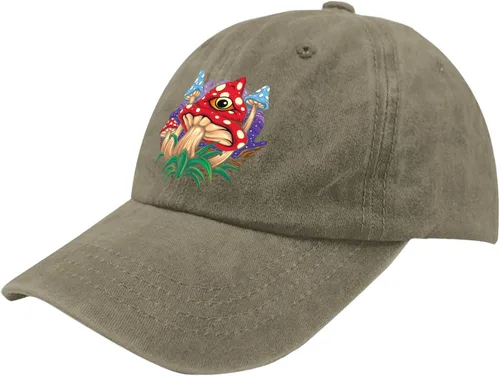 Vista 2 de Caps Psychedelic Eye Mushroom Dad Hat for Men Vintage Denim Hats Adjustable