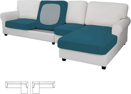 Vista 122 de Easy-Going - Funda de cojín elástica individual para sofá biplaza, sillón, funda de cojín protectora, suave, flexible con parte inferior elástica