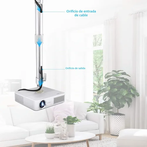 Vista 6 de NIERBO Colgador universal de montaje en pared para proyector, cabezal giratorio de 360° con longitud extensible, soporte de montaje de 11.8 a 19.7