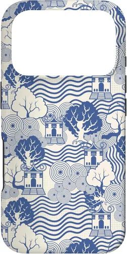Vista 27 de Blue Pagoda Chinoiserie Pattern Case for iPhone 17