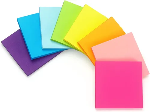 Vista 2 de Early Buy Notas adhesivas de 3 x 3 pulgadas, 16 blocs, 8 colores brillantes 16 almohadillas de 60 hojas