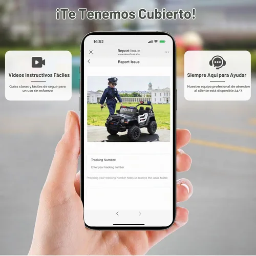 Vista 8 de TOBBI Coche de policía de 12 V con control remoto para que los niños