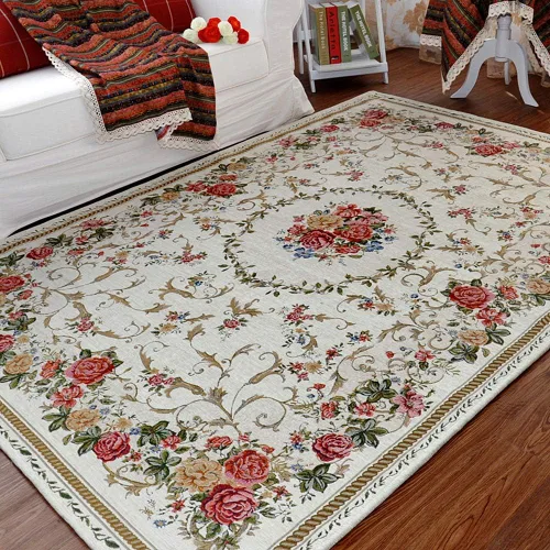 Vista 28 de UKELER Tapete antideslizante para puerta, alfombras de acento modernas para entrada, estilo romántico campestre americano, alfombras de algodón