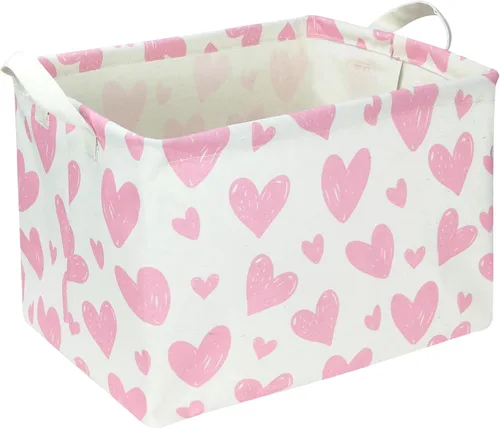Vista 24 de NTAOHAMPER Cesta rectangular de almacenamiento de fútbol vacía, cesta de regalo plegable con asas, caja de juguetes/libros, decoración de habitación