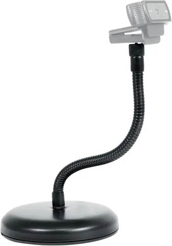 Vista 6 de Rockville RDMS7 Soporte de micrófono de escritorio con cuello de cisne de 11.8 pulgadas, base pesada, clip de micrófono, adaptador de cámara web
