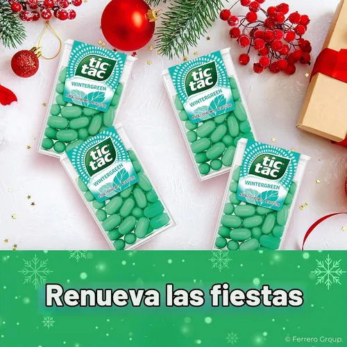 Vista 2 de Tic Tac Pastillas de Menta Wintergreen para el Aliento, Paquete a Granel de 12, Refrescante Para Llevar, 1 Oz Cada Una