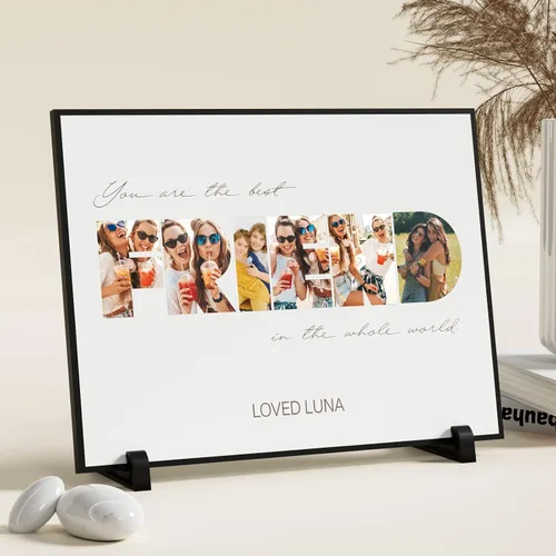 Vista 10 de FUONLY Regalos personalizados de Navidad y del Día de la Madre para mamá de hija o hijo, marco de madera personalizado con foto y texto, regalos
