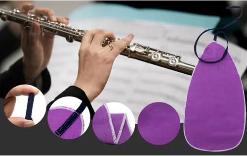 Vista 4 de GOTOTOP Paño de limpieza de saxofón, kit de cuidado de limpieza de saxofón y clarinete, morado, material de terciopelo, sin arañazos, limpiador