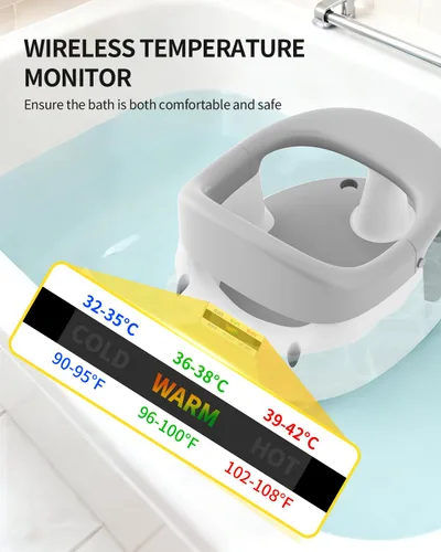 Vista 6 de Asiento de baño para bebés de 6 meses en adelante, asientos de baño para bebés sentados, 3 juguetes de baño para bebés, diseño abierto