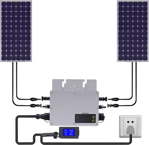 Vista 10 de Inversor solar, inversor de aleación de aluminio de 600 W, inversor de rejilla con pantalla LCD, kit de inversor solar para paneles solares de 30 V