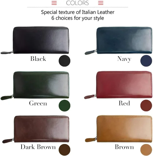 Vista 8 de Dom Teporna Italia - Cartera de piel italiana de grano completo para mujer