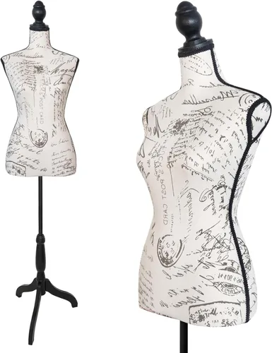 Vista 8 de YunHome - Vestido de medio cuerpo femenino con forma de maniquí de torso para ropa, altura de espuma para coser, maniquí desmontable marrón