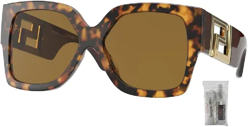 Vista 2 de Versace VE4402 Rectangle Sunglasses for Women BUNDLE with Designer iWear Complimentary Eyewear Care Kit