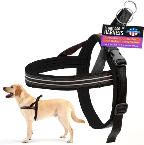 Vista 8 de Arnés de deportes ComfortFlex de PetPDC, Berry American made, designed, cut, assembled, and sewn in the USA, padded reflective harness, integrated