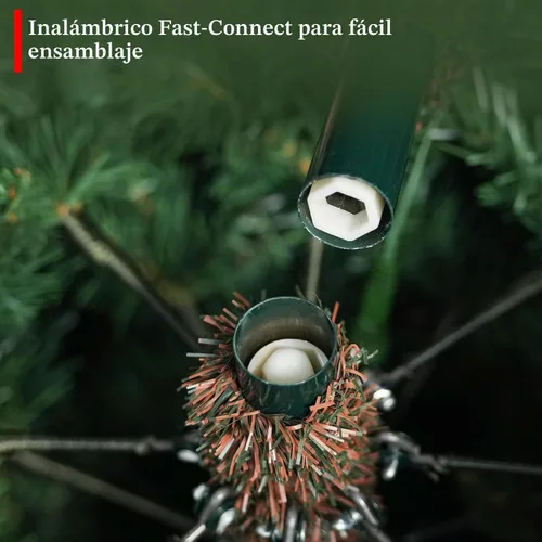 Vista 5 de Hykolity Árbol de Navidad preiluminado prémium de 7.5 pies con 1,050 LED Verde Multicolor