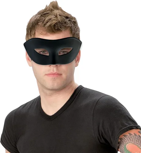 Vista 2 de Máscara de Mascarada para Hombre de Media Cara para Bailes de Graduación y Halloween
