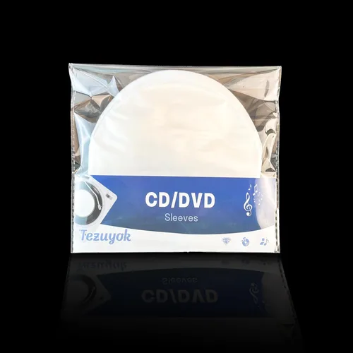 Vista 2 de 100 fundas para CD y DVD, fundas antiestáticas de plástico transparente para almacenamiento de CD y DVD Mini LP de 5 pulgadas