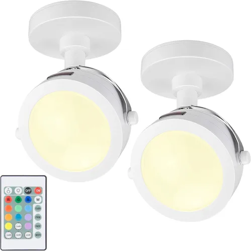 Vista 8 de Luces LED de acento que funcionan con pilas, luz de imagen regulable con control remoto, 12 luces de arte que cambian de color, luz de disco