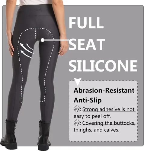 Vista 2 de K898 Pantalones de equitación para mujer, mallas ecuestres de silicona con bolsillo