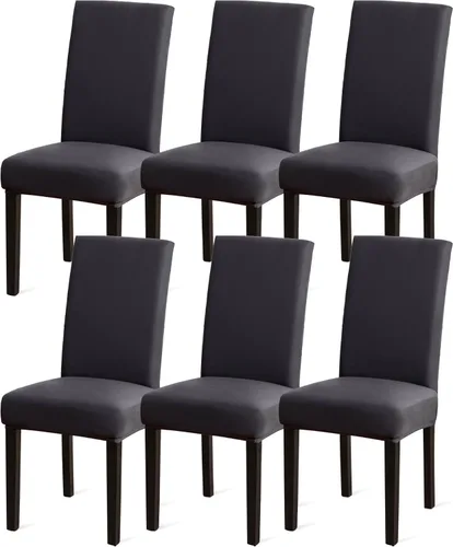 Vista 97 de Sufdari Juego de 2 fundas para sillas de comedor, fundas para sillas de cocina, fundas para sillas Parsons, protectores de sillas de elastano