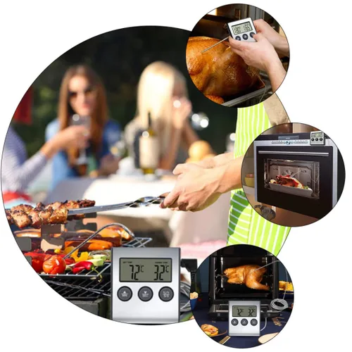 Vista 8 de Practical Kitchen Food Thermometer with Clip Oven Thermometer Accurate Cooking Temperature Gauge for BBQ Meat Baking Household Use
