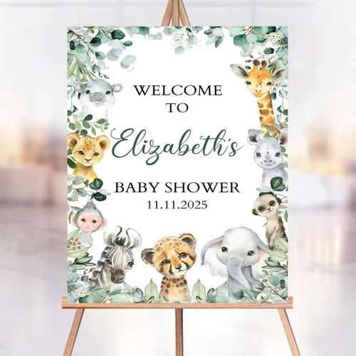 Vista 26 de Letrero de bienvenida personalizado de ciervo dorado para baby shower, decoración temática de bosque, decoración de fiesta de bebé, letrero