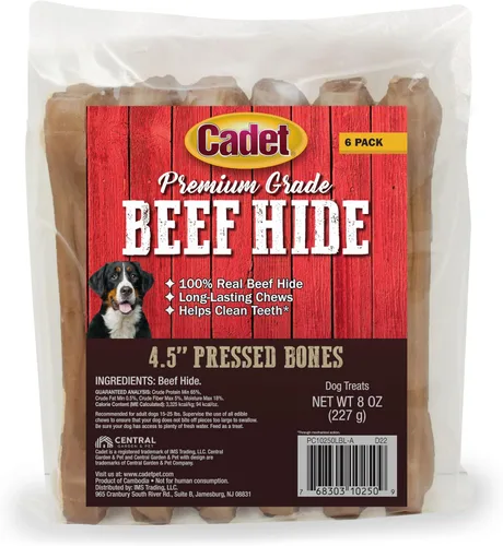 Vista 10 de Cadet Huesos de piel de carne prensada de grado prémium de 10 pulgadas, 1 paquete