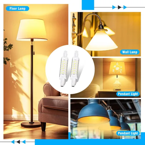 Vista 7 de Honoson 2 piezas Bombilla LED R7S 100W Bombillas de repuesto halógenas Globo regulable T3 Tipo J Luz para trabajo Iluminación de paisajes Lámparas