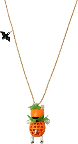 Vista 2 de Betsey Johnson Jack-o-Lantern - Collar deslizante con colgante de perro, No Size, Vidrio Metal no precioso Cristal Tela, Sin gemas.