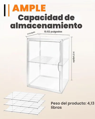 Vista 2 de Caja de pan, cajas de pan grandes para encimera de cocina, contenedor de almacenamiento de pan ajustable de 4 capas, cajas transparentes