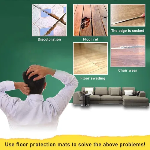 Vista 8 de Tapete rectangular transparente para silla para alfombras y suelos duros, 0.118 in de grosor para sillas rodantes, impermeable, de alta resistencia