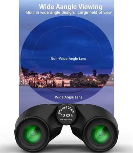 Vista 4 de EKsma Binoculares pequeños y compactos ligeros de 12 x 25 pulgadas para ópera de teatro. Mini prismáticos plegables de bolsillo con lente totalmente
