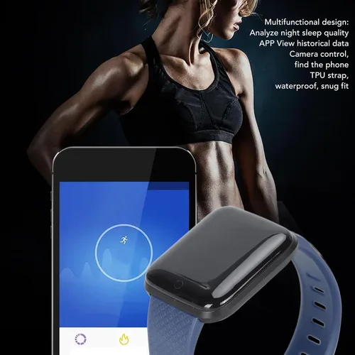Vista 3 de Reloj inteligente para hombres y mujeres, pulsera inteligente de seguimiento de actividad física, pantalla táctil de 1.44, monitor de sueño